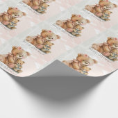 Mama en ik Teddy Bear Baby shower Cadeaupapier (Hoek)
