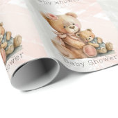 Mama en ik Teddy Bear Baby shower Cadeaupapier (Rol Hoek)