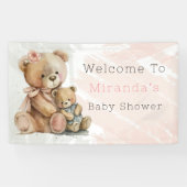 Mama en ik Teddy Bear Baby shower Welkom Spandoek (Horizontaal)