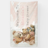 Mama en ik Teddy Bear Baby shower Welkom Spandoek (Verticaal)