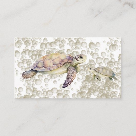 Mama en ik Zee Turtles Luier Raffle Visitekaartje (Achterkant)