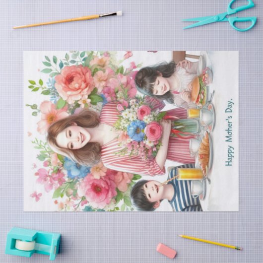 Mama en Kind Moederdag Tissue Paper Tissuepapier (Craft)