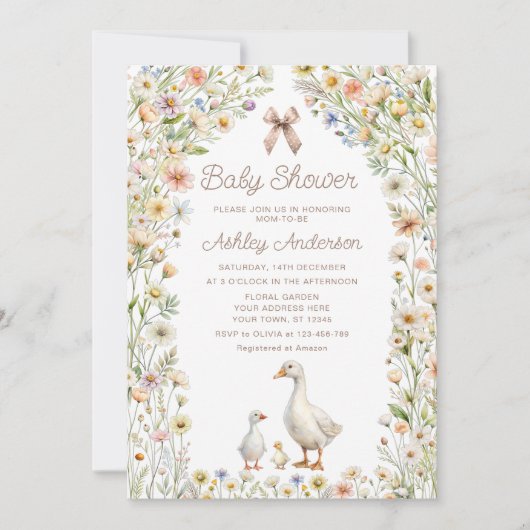 Mama en Little Gosling Boho Baby shower Kaart (Voorkant)