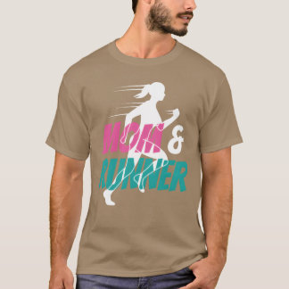 Mama en loper joggen hardlopen moeder grappig t-shirt