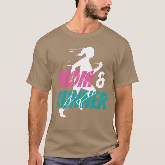 Mama en loper joggen hardlopen moeder grappig t-shirt (Voorkant)