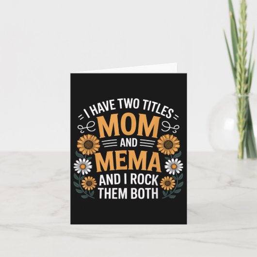 Mama en Mema Floral Moederdag Gift Kaart (Voorkant)