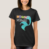 mama en mini Mermaid Matching Parent Kind Black T-shirt (Voorkant)