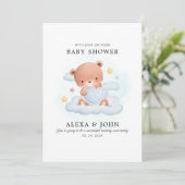 Mama en papa Baby shower Beer Kaart (Staand voorkant)