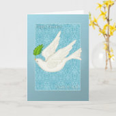 Mama en papa  duif voor Pascha met olijfblad Kaart (Gele Bloem)