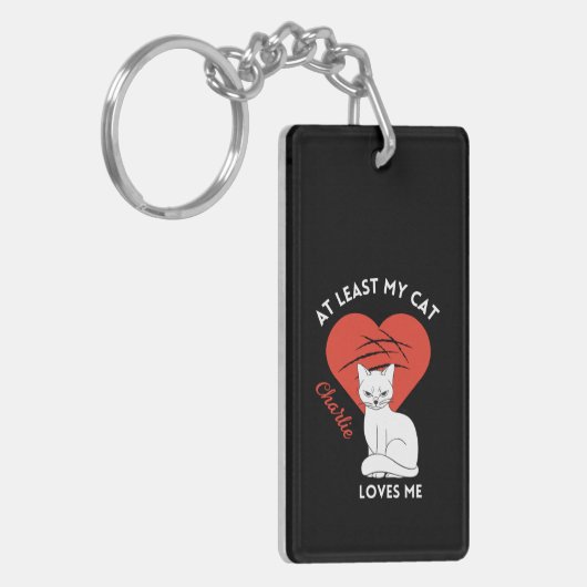 Mama en papa kat liefde aangepaste Sleutelhanger (Voorkant Links)