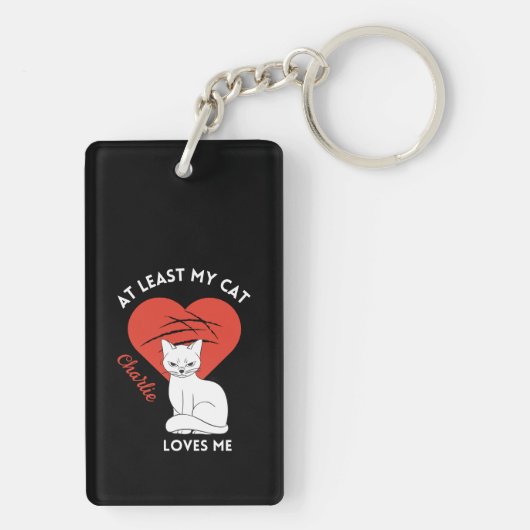 Mama en papa kat liefde aangepaste Sleutelhanger (achterkant)