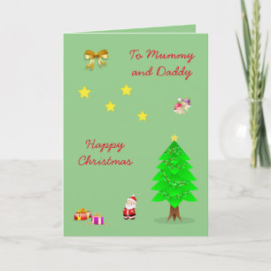 Mama en papa Kerstmis Feestdagen Kaart