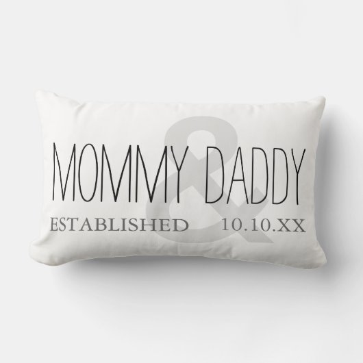MAMA EN PAPA MAMA PAPA Nieuwe Ouder Custom Date Kussen (Voorkant)