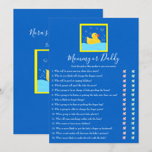 Mama en Papa Rubber Eendje Baby Shower Spel Kaart