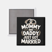 Mama en papa zijn net getrouwd 1 magneet (Voorkant / Achterkant)