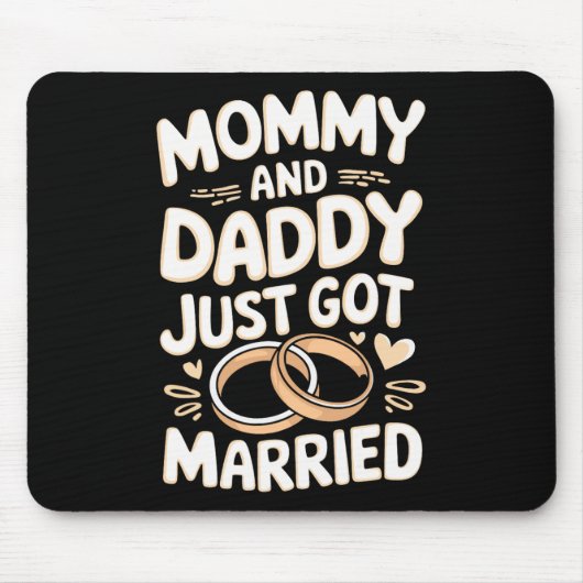 Mama en papa zijn net getrouwd muismat (Voorkant)