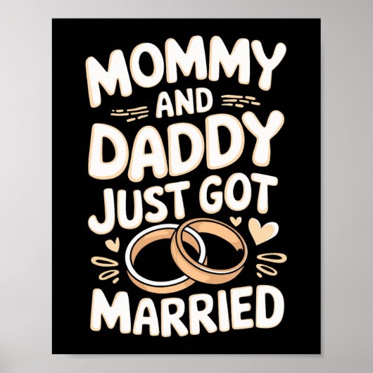 Mama en papa zijn net getrouwd poster (Voorkant)