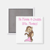 Mama en papa's Aap - Roze Tshirts en geschenken Magneet (Voorkant / Achterkant)