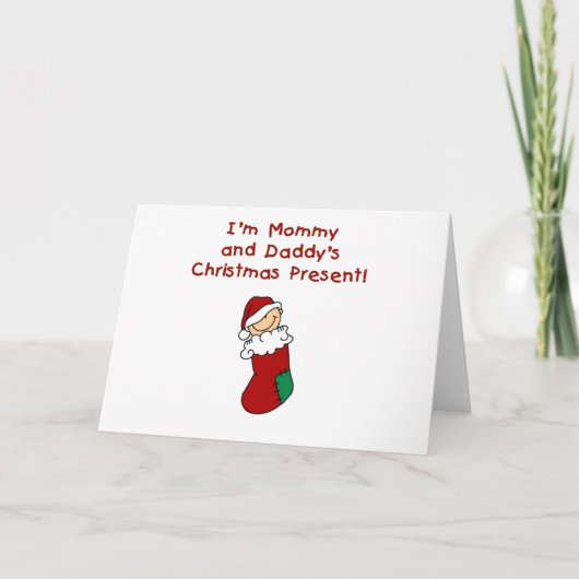 Mama en papa's kerstcadeau feestdagen kaart (Voorkant)