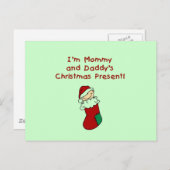 Mama en papa's kerstcadeau feestdagenkaart (Voorkant / Achterkant)