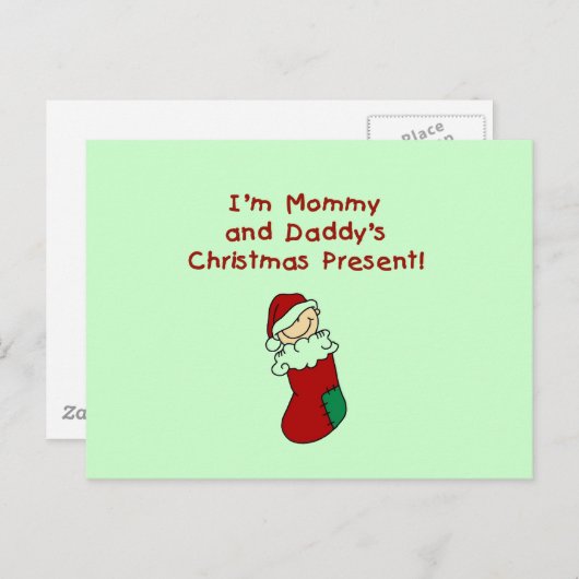 Mama en papa's kerstcadeau feestdagenkaart (Voorkant / Achterkant)