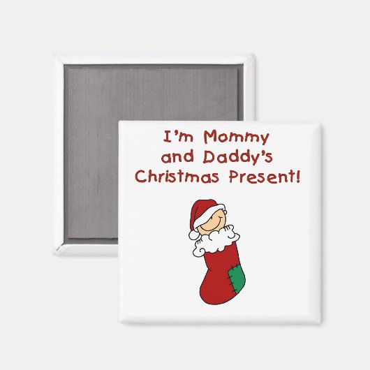 Mama en papa's kerstcadeau magneet (Voorkant / Achterkant)