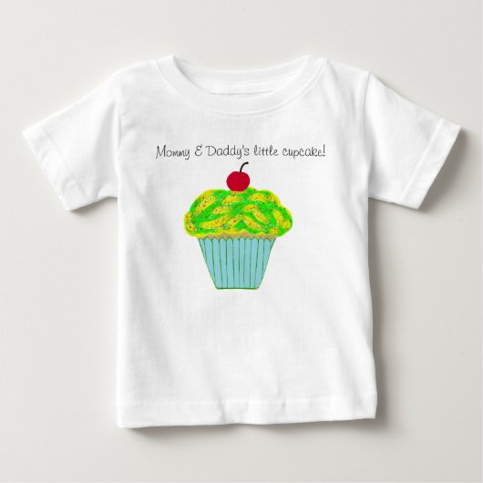 Mama en papa's Kleine Cupcake Groen Geel (Voorkant)