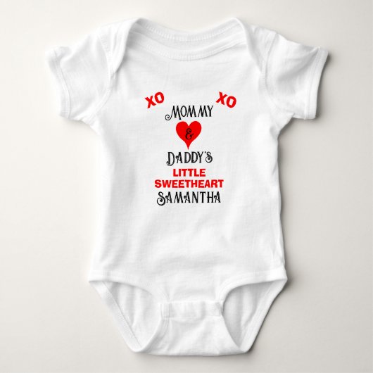 Mama en papa's Kleine Liefje Baby NAAM Romper (Voorkant)