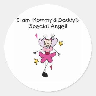 Mama en papa's speciale engel ronde sticker