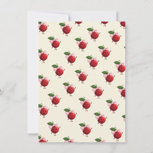 Mama en tweeling meisjes Baby Cherry Baby shower Kaart (Achterkant)