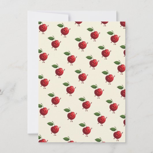 Mama en tweelingjongens Baby Cherry Baby shower Kaart (Achterkant)