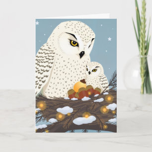 Mama en uiltje klaar voor Kerstmis Kaart