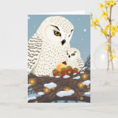 Mama en uiltje klaar voor Kerstmis Kaart (Gele Bloem)