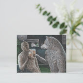 Mama en weerwolf Drink bier Fantasy Briefkaart (Staand voorkant)