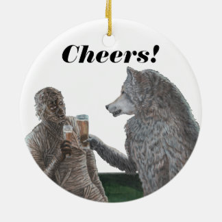 Mama en weerwolf Drink bier Fantasy Ornament