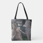 Mama en weerwolf Drink bier Graphic Canvas tas (Achterkant)