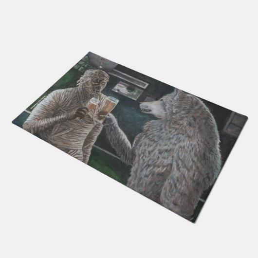 Mama en weerwolf Drink bierdeurmat Deurmat (Schuin)