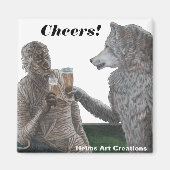 Mama en weerwolf Drink bierproost! Magneet (Voorkant)