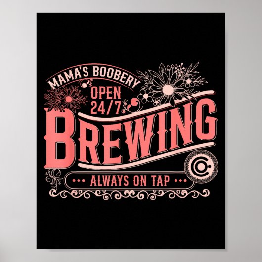 Mama Ery Brewery Brewing Co New Mom Funny Breast F Poster (Voorkant)