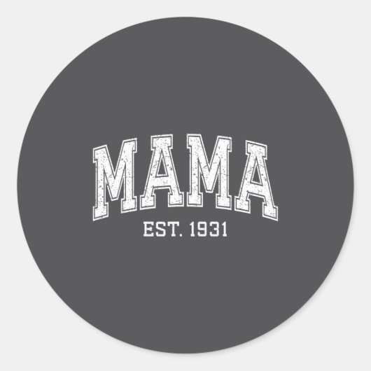 Mama Est 1931 Mom D Mothers Day Ized  Ronde Sticker (Voorkant)