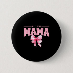 Mama est 2016 coquette roze strik retro moeder moe ronde button 5,7 cm