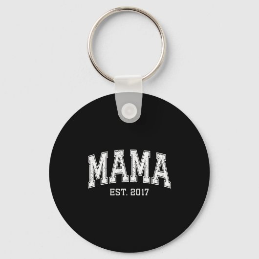 Mama Est 2017 Mom D Mothers Day Ized Sleutelhanger (Voorkant)