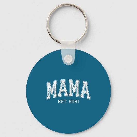 Mama Est 2021 Mom D Mothers Day Ized Sleutelhanger (Voorkant)