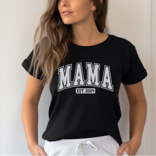Mama Est. 2024 T-Shirt- Nieuwe Moeder Gift- Zwange T-shirt