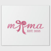 Mama Est 2025 Hot Pink Bow Coquette Moederdag Cadeaupapier (Vlak)