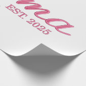 Mama Est 2025 Hot Pink Bow Coquette Moederdag Cadeaupapier (Hoek)