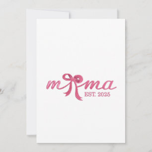 Mama Est 2025 Hot Pink Bow Coquette Moederdag Kaart