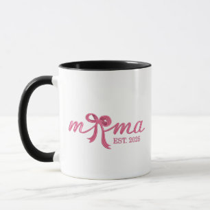 Mama Est 2025 Hot Pink Bow Coquette Moederdag Mok