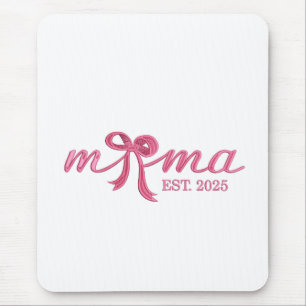 Mama Est 2025 Hot Pink Bow Coquette Moederdag Muismat