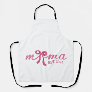 Mama Est 2025 Hot Pink Bow Coquette Moederdag Schort